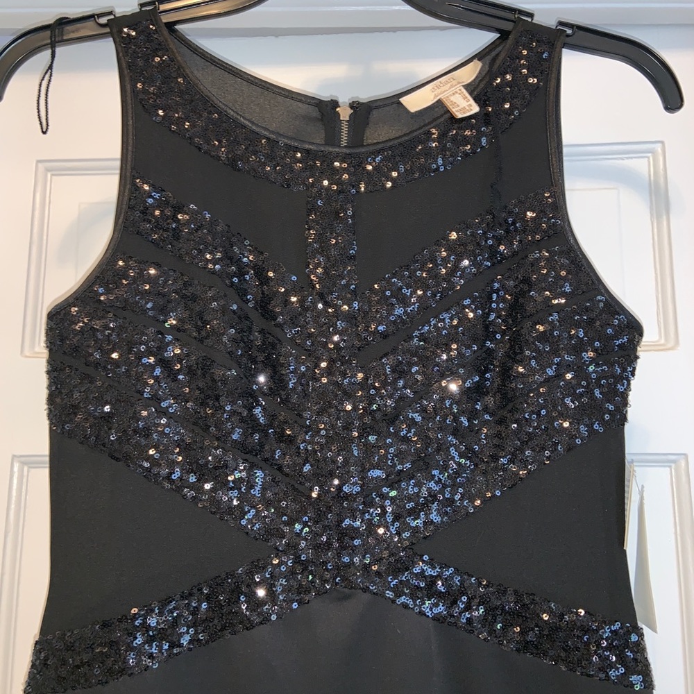 Aidan Mattox black mini dress
